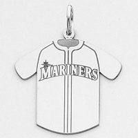 Sterling Silver Seattle Mariners Large Jersey Pendant
