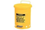 10 Gallon Justrite Oily Waste Can - Yellow