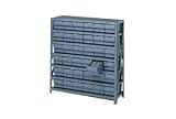 Open Steel Shelving Unit With Plastic Drawers