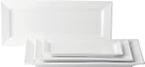 Anton Black Fine China - Matrix Rectangular Plate 9.5 x 4.5  (24 x 12cm) (Box of 6) - contemporary, elegant and robust crockery