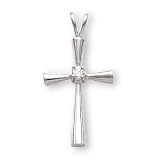 Sterling Silver Crystal CZ Cross and 18-inch Chain