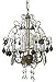 101147245 Tuscan Satin Antique Gold Leaf 4-Light Clear & Deep Purple Crystal Mini Chandelier SKU# 10114