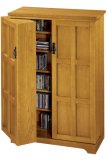 Multimedia Cabinet Strg Doors 30"w Light Oak