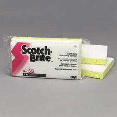 Scotch-Brite Light Duty Scrub Sponge. White/Yellow, 3.6wx6.1dx0.7h, 20 Sponges per Case.