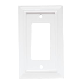 Liberty Hardware 126332 Wood Architectural Single Decorator Wall Plate, White