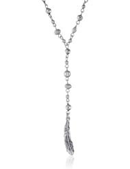 Lucky Brand Silver Metal Rosary Necklace, 30"