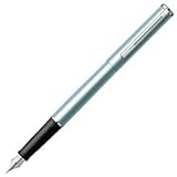Sheaffer Agio Frosted Blue Nickel Trim Fountain Pen - Fine Nib