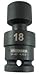 Westward 4LXE7 Impact Socket, 1/2 Dr, 6 Pt, Std, Univ, 16mm