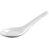 Porcelain Whiteware Crockery Set - Rice / Noodle Oriental Spoon (Box 24)