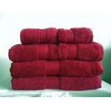 MARRIKAS 6 PC SUPIMA COTTON TOWEL SET POMEGRANATE