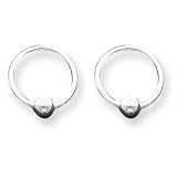 Earrings Hoop Ball Sterling Silver