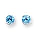 14k White Gold 5mm Blue Topaz Stud Earrings