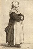 2.75 inch x 2 inch (7.5 x 5cm) Acrylic Fridge Magnet Wenceslaus Hollar - Nun, profile to right