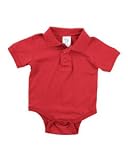 Infant Cotton Golf Shirt Creeper, Color: Red, Size: 6 Months