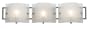 Access Lighting 53313-BS/CKF Nara 3-Light ADA Wall/Vanity Fixture, Brushed Steel Finish with Checkered Frosted Glass Shades