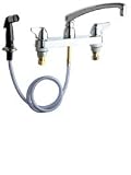 Tools & Hardware : Chicago Faucets 1102-CP Deck Mounted Kitchen Faucet w/Spray, Chrome