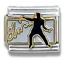 Clearly Charming Elvis Presley Collection Autograph with Black Shakin Silhouette Italian Charm