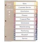 (Price/ST)Pro Color Tab Dividers, 10 Tabs, Numbered 1-10, Multicolor