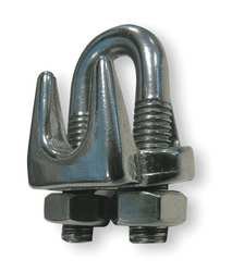 Dayton 2VKG6 Wire Rope Clip, Stainless Steel, 1/8 In