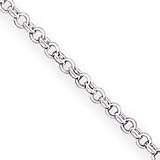 Sterling Silver 2mm Rolo Chain Necklace - 18 Inch - Italian