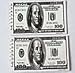 4 100 Dollar Bill Spiral Notebook, Party Favors, Prizes and Cheap Novelties