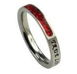 True Love Waits JULY Birthstone Ring, 1 Timothy 4:12, Princess Cut, Girls Size 7