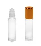 Glass Bottles Clear With Roll On Ball with Shiny Gold Cap - Roll On Bottles Volume 15ml