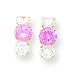 14k Pink CZ (Cubic Zirconia) and Clear CZ (Cubic Zirconia) Earrings