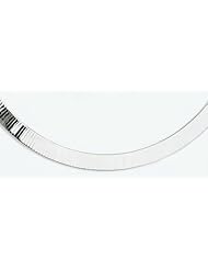 10mm Flat White Gold Omega Necklace 16"