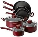 Bialetti Fusion 9-Piece Cookware Set, Burgundy