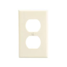 Leviton 020-86003-000 1-Gang Duplex Receptacle Wallplate, Ivory