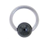 18 Gauge BCR HEMATITE Captive Ring 1/4 Inches 3mm