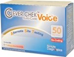 Clever Chek Voice Blood Glucose Test Strips 50's