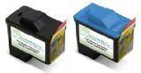 Remanufactured Ink Cartridge Replacement for Dell Series1 T0529 T0530 (1 Black 1 Color) 2 Pack