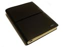 Ciak Medium Black Leather Journal, with lined ivory cream paper
