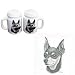 Miniature Pinscher Large Salt and Pepper Shaker, Porcelain by Rosalinde (4')