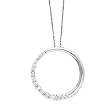 14k White Gold Diamond Circle Journey Pendant Necklace- 18" (1.00ctw)