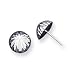 Jewelry : 14k White Gold Polished Diamond-Cut Half Ball Post Earrings
