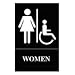 Quartet ADA Approved Women's Restroom Sign, Wheelchair Accessible Symbol with Tactile Graphics, Molded Plastic, 6 x 9 Inches, Gray (01415)