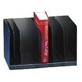 Buddy Products 570-4 Six-section recycled steel book rack with dividers, black