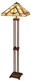Mission Style Tiffany Floor Lamp with Bronze base