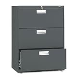 HON 3 Drawer Lateral File W/Lock, 30x19-1/4x40-7/8, Charcaol