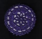 Dark Violet Floral Crocheted Hair Bun Cover- LARGE