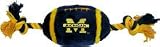 University of Michigan Wolverines Plush Football Pet Toy with Tug Rope and Squeaker