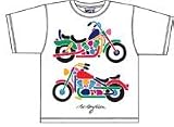 Children's White T-Shirt With Printed Harley-Style Motorcycles
