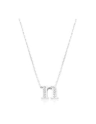 Pave Initial N Pendant Necklace