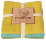 Now Designs Set of 3 Floursack Towels, Turquoise Series