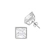 Sterling Silver Square Earrings - Bezel Setting - 6 mm