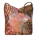 Women's Anuschka V-Top Slim Bag - Premium Safari