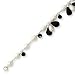 Sterling Silver Jet Crystal/Cultured White Pearl Bracelet - 7.5 Inch